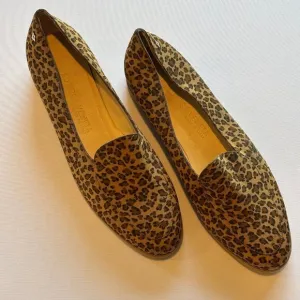 BOTTEGA VENETA Authenticate Leopard Print Women's Loafers Flats Size 8.5