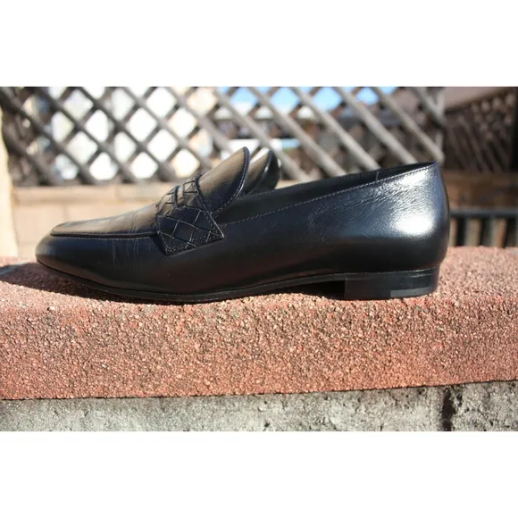 Bottega Veneta Women's Black Intrecciato Leather Penny Loafers - Size 36