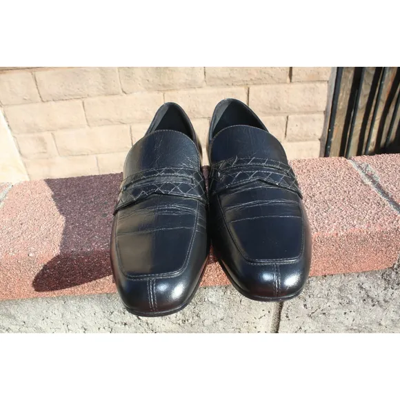 Bottega Veneta Women's Black Intrecciato Leather Penny Loafers - Size 36
