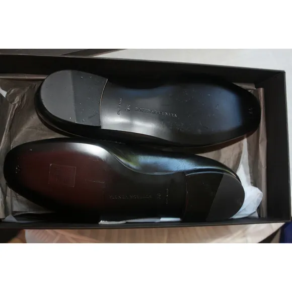 Bottega Veneta Women's Black Intrecciato Leather Penny Loafers - Size 36