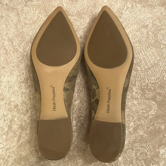 Brand New Hush Puppies Hazel Pointe Loafers Metal Camouflage Suede Slip On Flats