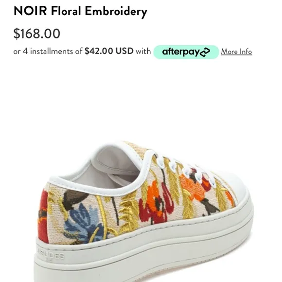 Brand New - JS SLIDES Noir Floral Embroidery Sneakers 🌼✨