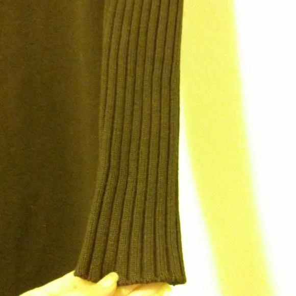 Brown Silk/Cashmere Blend Knit Turtleneck Dress