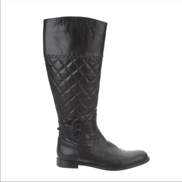 Burberry Leather Quilted Boots Sz 41