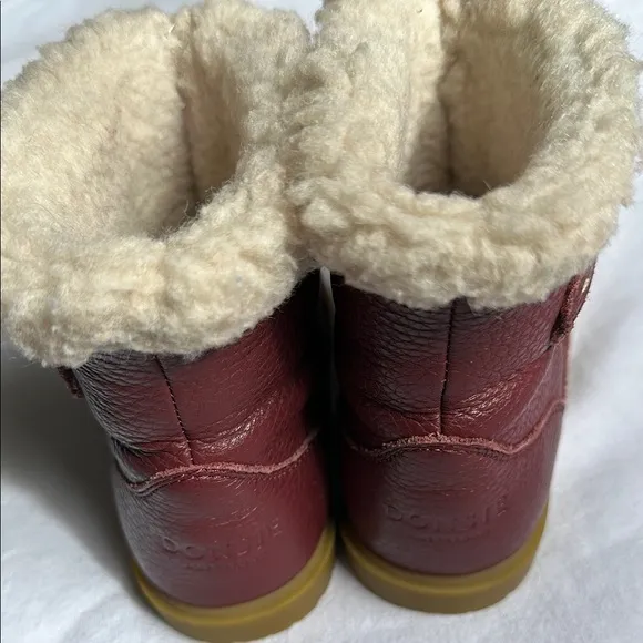 Burgundy Leather Fur-Lined Boots size8   Toddler DONSJE AMSTERDAM