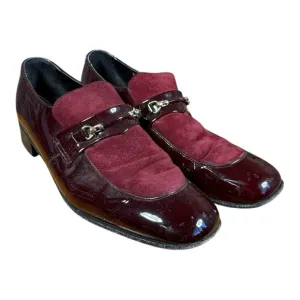 Burgundy‎ Patent Leather and Suede Loafers