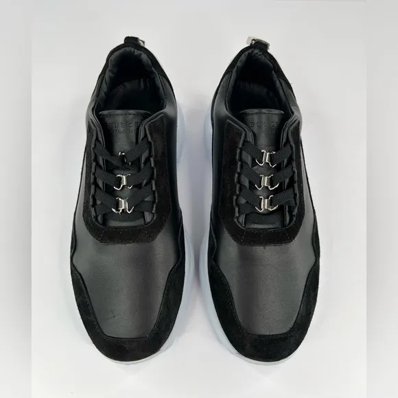 Buscemi Strada Women's Black Leather Padlock Lace-up Fashion Sneakers Size EU 36