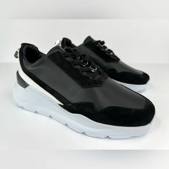 Buscemi Strada Women's Black Leather Padlock Lace-up Fashion Sneakers Size EU 36