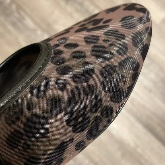 Camila Coelho NWT mesh leopard print Mary Jane flats