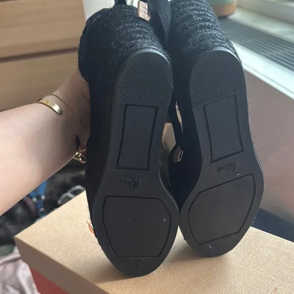 Castaner Black Espadrille Shoes with Ankle Strap