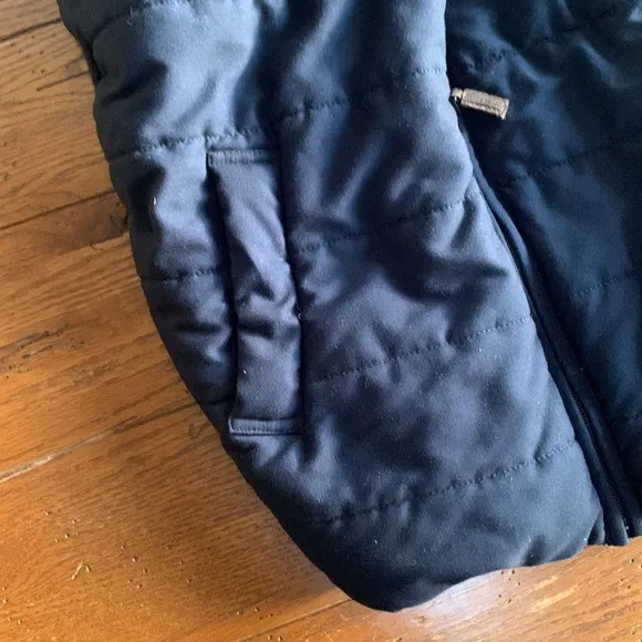 Charles Tyrwhitt Navy Blue Quilted &amp; Merino Wool Hybrid Vest Zip Front Size M