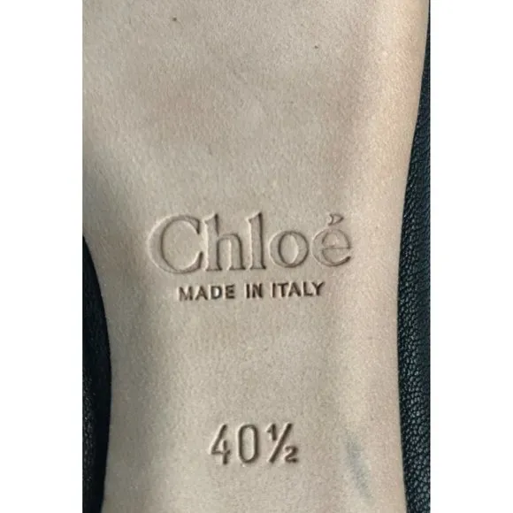 Chloe Dark Bronze Flats w/ Braided Ankle, Size 40.5 (IT) 8.5 (US) Like New!