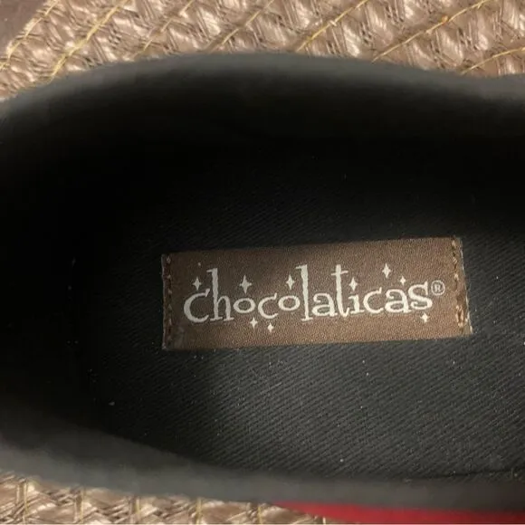 Chocolaticas Habana Carmine Mary Jane Flats Red Black Size 11 US 41 EU