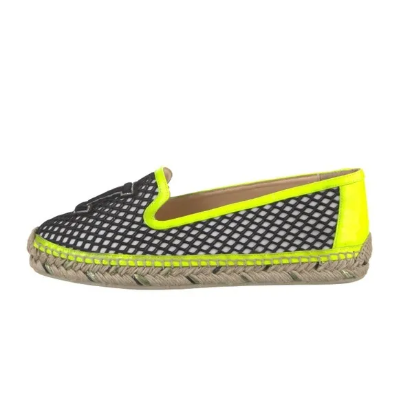 Christian Louboutin Black and Yellow Espadrille Shoes size 36 6