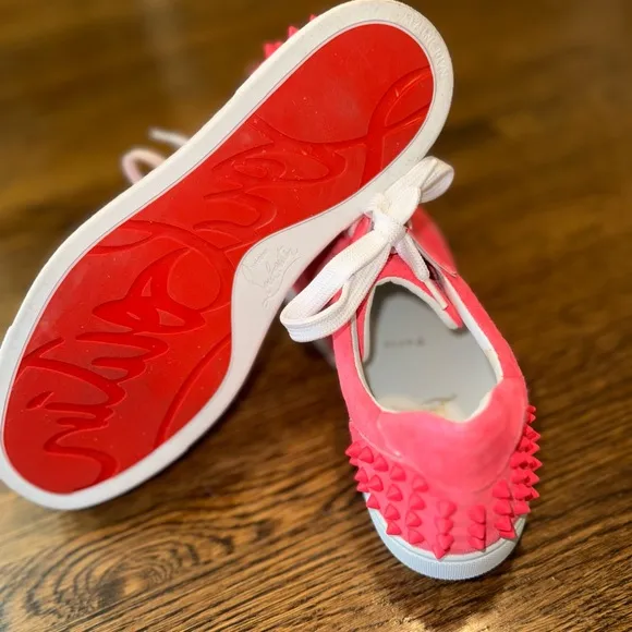 Christian Louboutin Pink Textured Sneakers