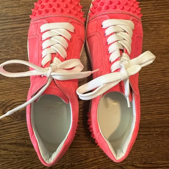 Christian Louboutin Pink Textured Sneakers