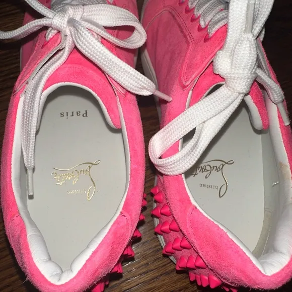 Christian Louboutin Pink Textured Sneakers