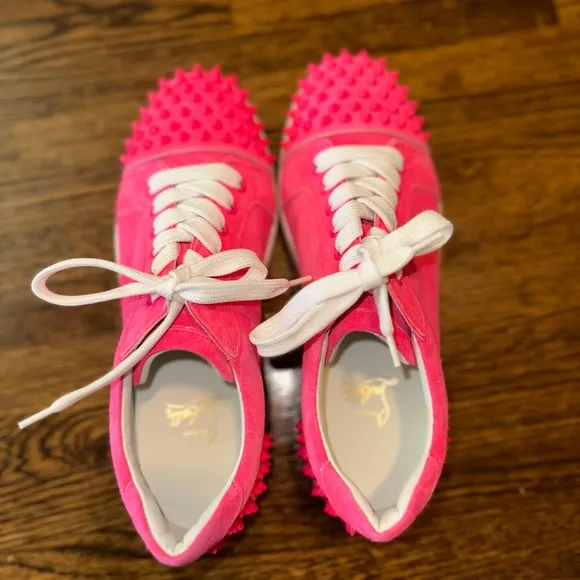 Christian Louboutin Pink Textured Sneakers