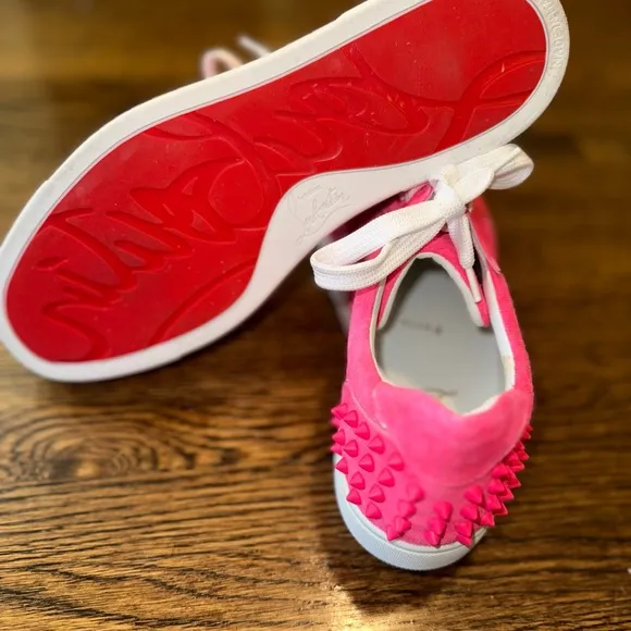 Christian Louboutin Pink Textured Sneakers