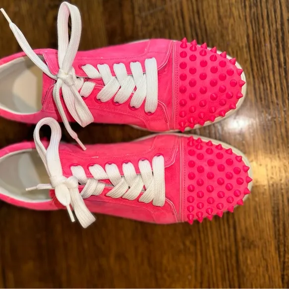 Christian Louboutin Pink Textured Sneakers