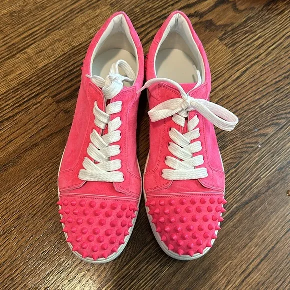 Christian Louboutin Pink Textured Sneakers