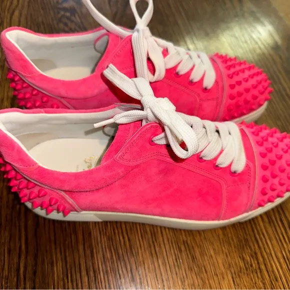 Christian Louboutin Pink Textured Sneakers