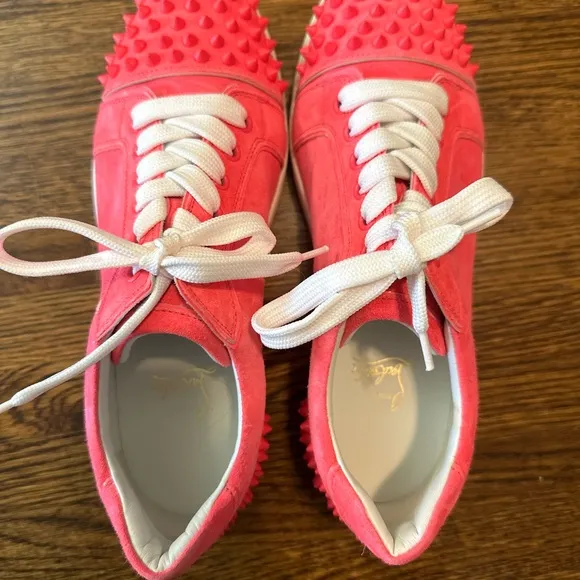 Christian Louboutin Pink Textured Sneakers