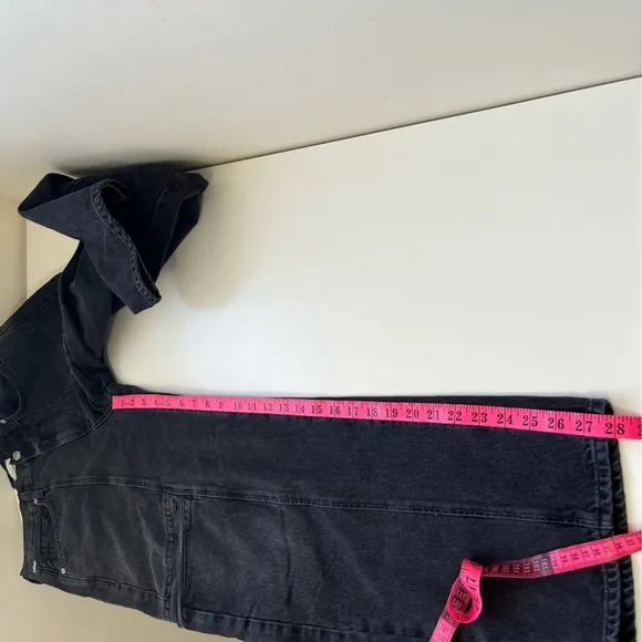 CITIZENS OF HUMANITY Gianna Seamed Cropped Baggy Jean in Washed Black Size 28