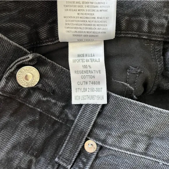 CITIZENS OF HUMANITY Gianna Seamed Cropped Baggy Jean in Washed Black Size 28