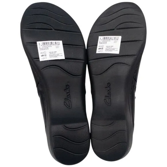 Clarks Channing Ann Slip-On 2&quot; Heeled Loafers Women's Size 9 Black
