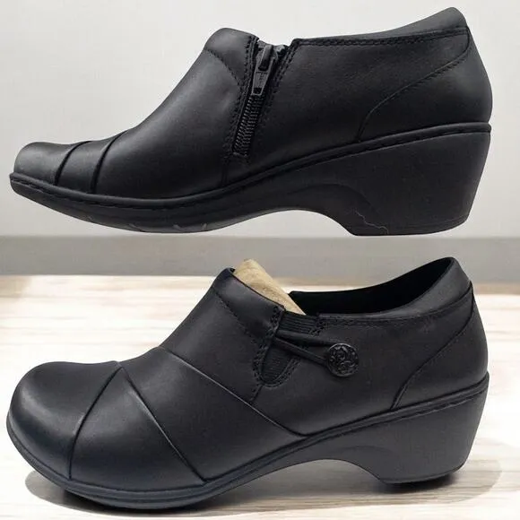 Clarks Channing Ann Slip-On 2&quot; Heeled Loafers Women's Size 9 Black
