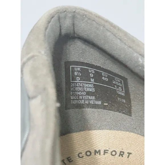 Clarks Sharon Dolly Suede Loafers in Light Gray Suede