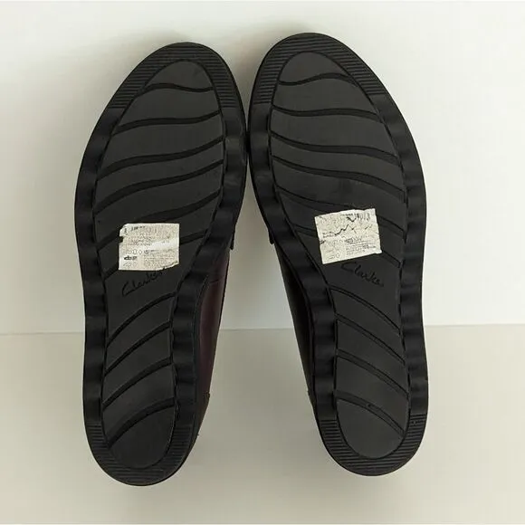 Clark's Ultimate Comfort Sharon Gracie Burgundy Leather Loafers Women's 7