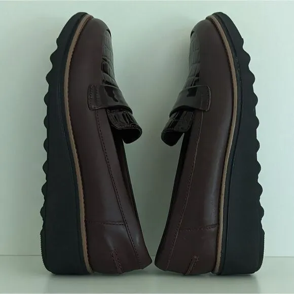 Clark's Ultimate Comfort Sharon Gracie Burgundy Leather Loafers Women's 7