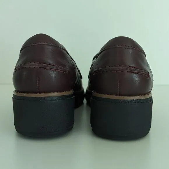 Clark's Ultimate Comfort Sharon Gracie Burgundy Leather Loafers Women's 7