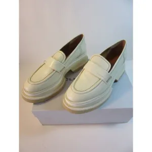 CLERGERIE Paris Ivory Women's Bahati Platform 41.5 Leather Comfort Loafers