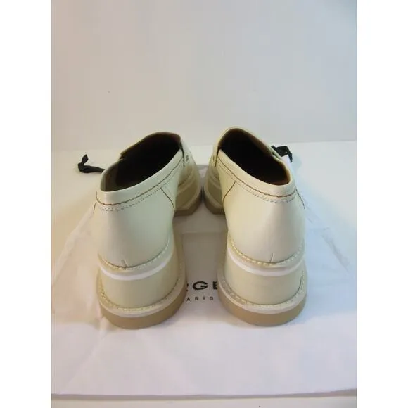 CLERGERIE Paris Ivory Women's Bahati Platform 41.5 Leather Comfort Loafers
