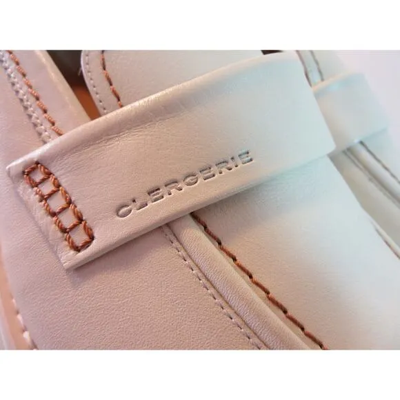 CLERGERIE Paris Ivory Women's Bahati Platform 41.5 Leather Comfort Loafers