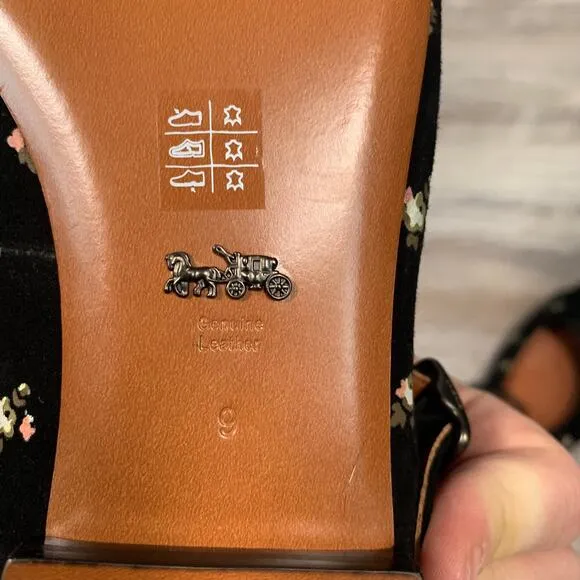 Coach Black Floral Flats