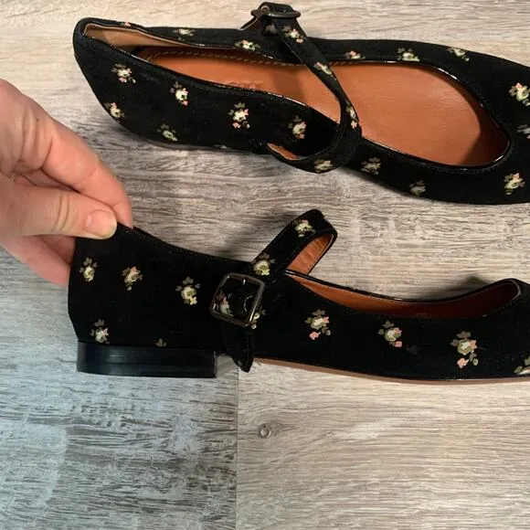 Coach Black Floral Flats