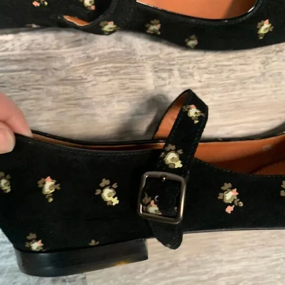 Coach Black Floral Flats