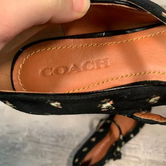 Coach Black Floral Flats