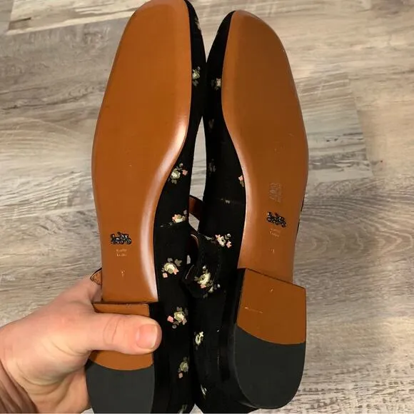 Coach Black Floral Flats