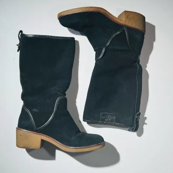 Coach Black Palmer Pull On Suede Cold Weather Boots 7