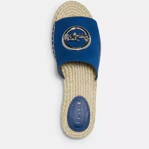 Coach Blue and Silver Espadrille Slides
