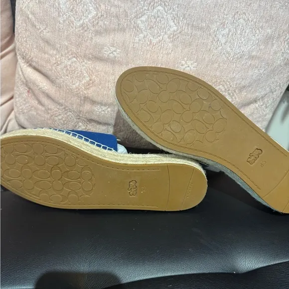 Coach Blue and Silver Espadrille Slides