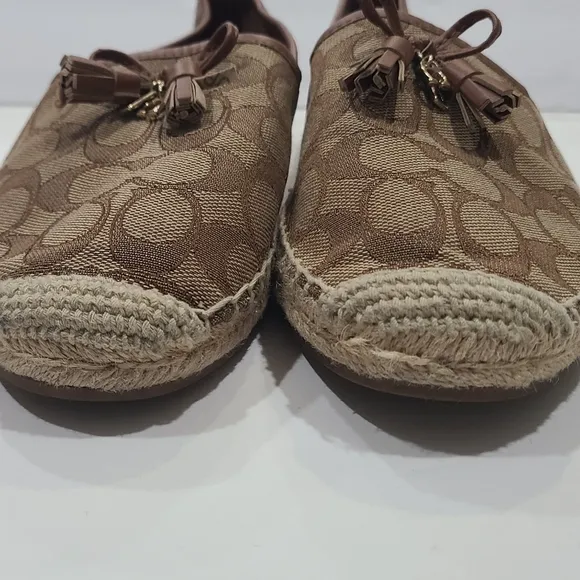 Coach Brown Espadrille Loafers Women's Size 10 B