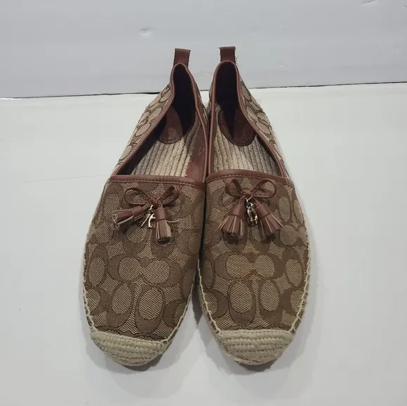 Coach Brown Espadrille Loafers Women's Size 10 B