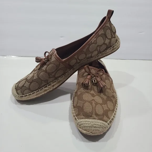 Coach Brown Espadrille Loafers Women's Size 10 B