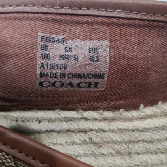Coach Brown Espadrille Loafers Women's Size 10 B